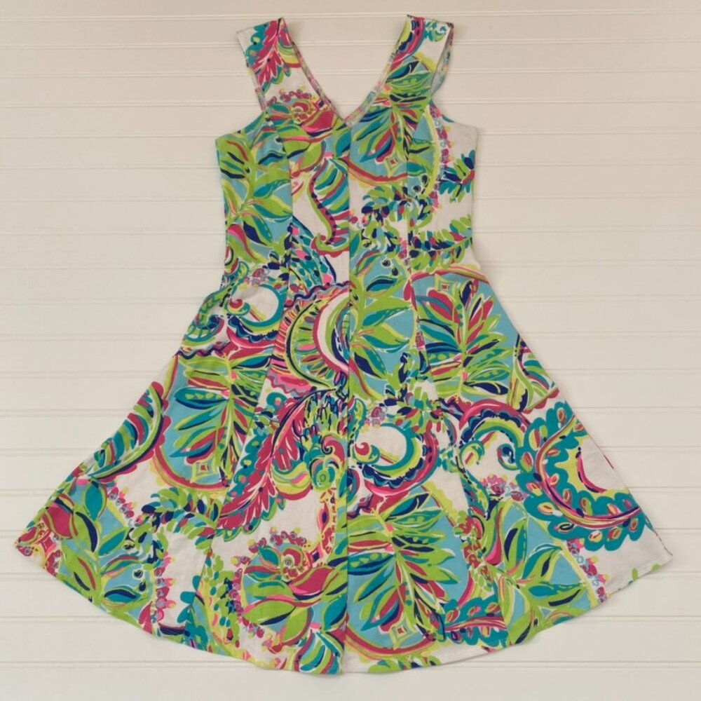 Lilly Pulitzer V-Neck Midi Dress Womens XS